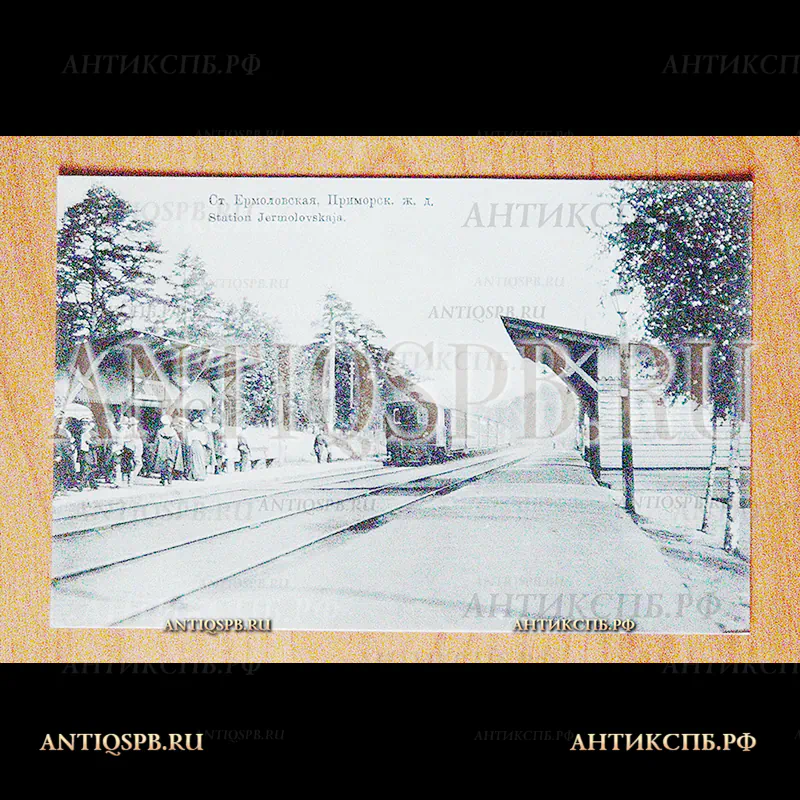Открытка старинная. Почтовая карточка. Carte Postale. "Ст. Ермоловская.  Приморск. ж. д. " К.П.Л. Россия. Нач. ХХ века. №5711